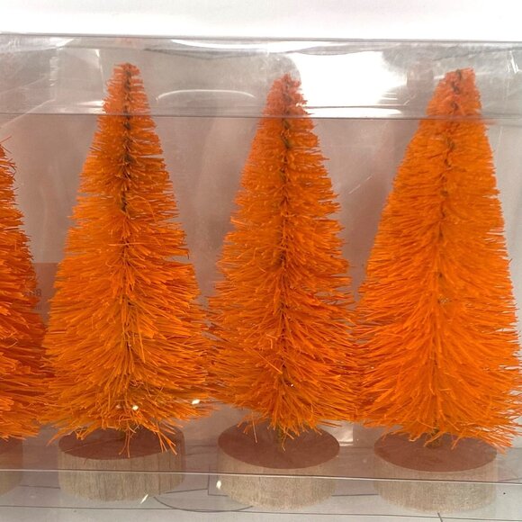 Target 4 Pk Orange Bottle Brush Tree Halloween Decorative Hyde & EEK! Boutique - Picture 2 of 7